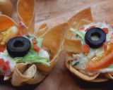 A picture of step 8 of Wonton cups.