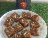 A picture of step 7 of Coconut, besan sheera barfi.