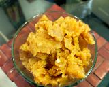 A picture of step 3 of Quick Moong dal Atta Halwa.