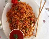 A picture of step 6 of Tandoori Chicken and Vegetables Spaghetti.