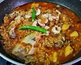 A picture of step 4 of Muri Ghonto : Fish Head curry with Gobindobhog Rice.