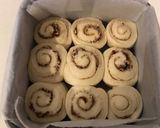 A picture of step 6 of Coconut pecan cinnamon rolls.