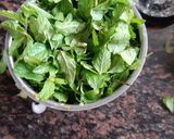 A picture of step 1 of Pudina chutney.