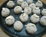 A picture of step 4 of Coconut laddu with dry fruits.