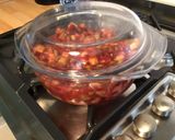 Une image de l'étape 7 de Compote de rhubarbe et pêches de vigne à la vanille.
