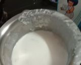 A picture of step 2 of Rose milk rice kheer.