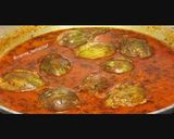 A picture of step 3 of Brinjal Gravy.