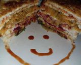 A picture of step 6 of Pakoda burger full veg stuff.