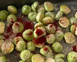 A picture of step 2 of Roasted Brussels sprouts.