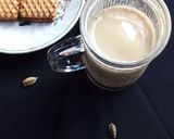 A picture of step 4 of Tulsi masala tea.