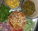 A picture of step 2 of Sprouts corn salad with green chutney.