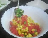 A picture of step 1 of Papad Corn Chaat.