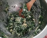 A picture of step 3 of Spinach Artichoke dip Stuffed Meatloaf.