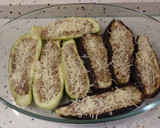 Foto del paso 6 de la receta: Berenjenas y calabacines rellenos de carne y pinchos de chorizo picante
