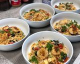 A picture of step 8 of Mediterranean Pasta w/ Cajun Sacallops.