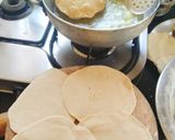 A picture of step 4 of Singhare ki poori (singhare aata ki puri/ water chestnut flour).