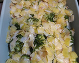 Foto del paso 3 de la receta Pastel de brócoli, puerros y salmón a la mostaza