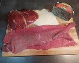 Foto del paso 1 de la receta: Cachopo de jamón y queso con salsa de cabrales y patatas paprika