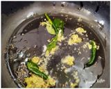 A picture of step 2 of Lal Math (Amaranth Leaves) Sabzi.
