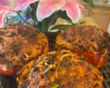 Hình bước làm 3 của món Stuffed bell peppers with ground beef rice(Ớt chuông nhồi cơm thịt bò xay)