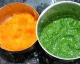 A picture of step 2 of Tricolour Dahi Vada.