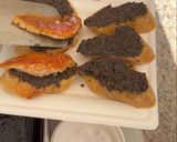 Une image de l'étape 4 de Pinchos De tapenade et rougets.