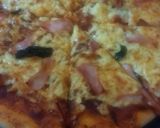 Foto del paso 5 de la receta: Pizza de albahaca mozzarella y jamón 🍕♥️