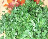 A picture of step 2 of Spinach and Tomatoes fritters.