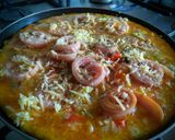 Foto del paso 11 de la receta: Huevos, vegetales y jamón york en cama asada de pan baguette!