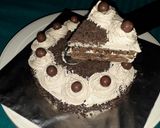 A picture of step 2 of Eggless chocolate cake in fry pan.