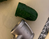 A picture of step 1 of Cucumber Salad.