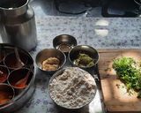 A picture of step 1 of Fresh methi leaves paratha.