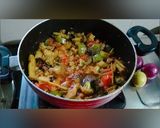 A picture of step 3 of Mix veggies with drumsticks.