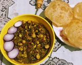 A picture of step 6 of Puri with Mixed Dal Tadka.