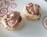 A picture of step 4 of Easter Nest with Meringue and Chocolate Mousse.