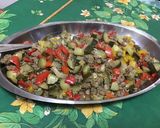 Une image de l'étape 13 de Bœuf aux poivrons, courgette et pesto de fanes de radis.