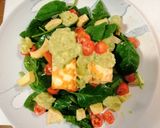 A picture of step 5 of ASH Salad (avacado,halloumi,sweetpotato).