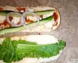 A picture of step 5 of Long bun sandwich.