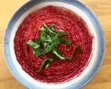 A picture of step 3 of Beetroot Hummus ❤️.
