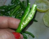 A picture of step 3 of Hari mirch ka Achar.