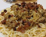 Foto del paso 5 de la receta: Spaghetti con Berenjena asada, Guanciale Tostato y sus jugos