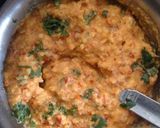 A picture of step 2 of Pesara pappu pachadi/raw moong dal chutney.