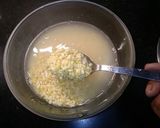 A picture of step 1 of Moong Dal Halwa.