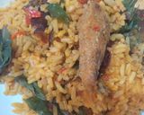 A picture of step 6 of Native palm oil jollof rice with a twist.