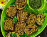 A picture of step 10 of Authentic Rickwach with Urad Dal and Colocasia leaves.