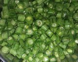 A picture of step 1 of Beans Poriyal.