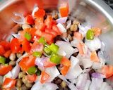 A picture of step 3 of Black chana peanut salad.