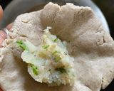 A picture of step 6 of Kuttu Ata ki Aloo Kachori.