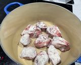 A picture of step 1 of Braised lamb with pasta.