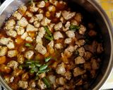 Zöldbabos szójakocka pörkölt recept fázis 4 fotója